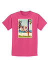 Lifeguard Station Watercolor Childrens Dark T-Shirt-Childrens T-Shirt-TooLoud-Sangria-X-Small-Davson Sales