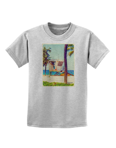 Lifeguard Station Watercolor Childrens T-Shirt-Childrens T-Shirt-TooLoud-AshGray-X-Small-Davson Sales