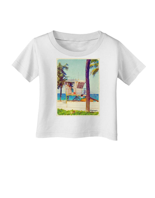 Lifeguard Station Watercolor Infant T-Shirt-Infant T-Shirt-TooLoud-White-06-Months-Davson Sales