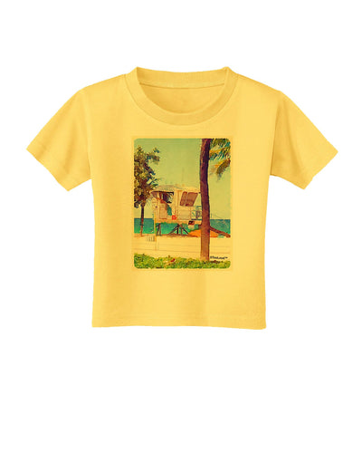 Lifeguard Station Watercolor Toddler T-Shirt-Toddler T-Shirt-TooLoud-Yellow-2T-Davson Sales