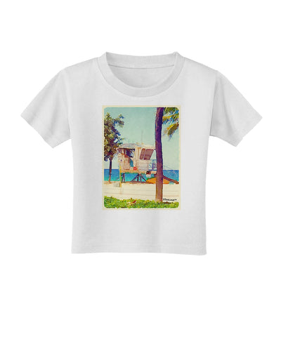 Lifeguard Station Watercolor Toddler T-Shirt-Toddler T-Shirt-TooLoud-White-2T-Davson Sales