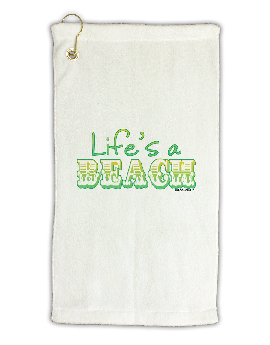 Lifes a Beach Color Micro Terry Gromet Golf Towel 16 x 25 inch by TooLoud-Golf Towel-TooLoud-White-Davson Sales