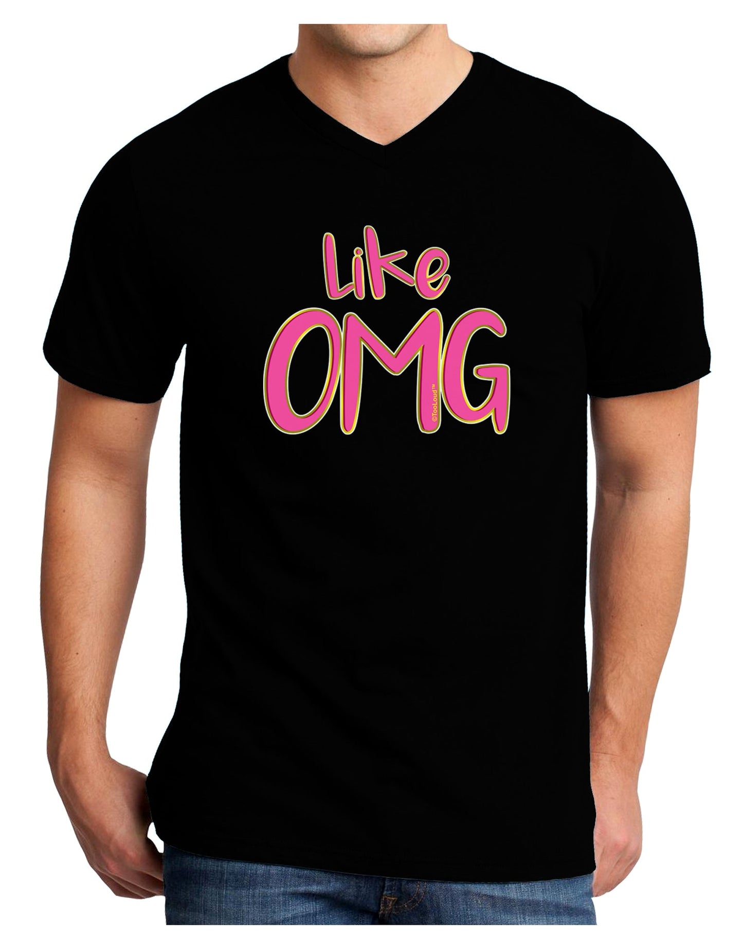 Like OMG Adult Dark V-Neck T-Shirt by TooLoud-Mens V-Neck T-Shirt-TooLoud-Black-Small-Davson Sales