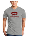 Like to Bite Adult V-Neck T-shirt-Mens V-Neck T-Shirt-TooLoud-HeatherGray-Small-Davson Sales