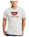 Like to Bite Adult V-Neck T-shirt-Mens V-Neck T-Shirt-TooLoud-White-Small-Davson Sales