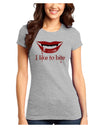 Like to Bite Juniors T-Shirt-Womens Juniors T-Shirt-TooLoud-Ash-Gray-Juniors Fitted X-Small-Davson Sales