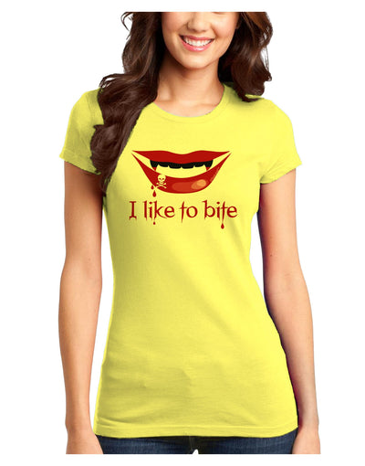 Like to Bite Juniors T-Shirt-Womens Juniors T-Shirt-TooLoud-Yellow-Juniors Fitted X-Small-Davson Sales