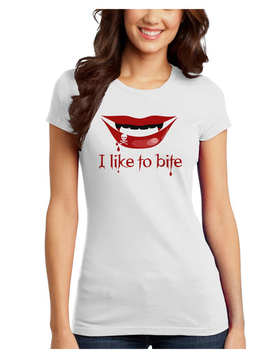 Like to Bite Juniors T-Shirt-Womens Juniors T-Shirt-TooLoud-White-Juniors Fitted X-Small-Davson Sales