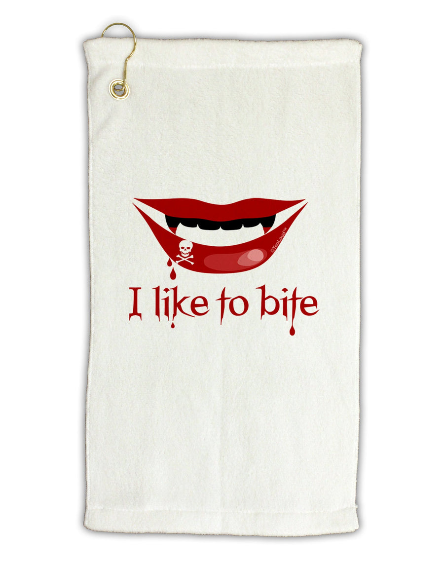 Like to Bite Micro Terry Gromet Golf Towel 16 x 25 inch-Golf Towel-TooLoud-White-Davson Sales