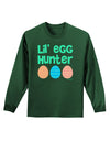 Lil' Egg Hunter - Easter - Green Adult Long Sleeve Dark T-Shirt by TooLoud-TooLoud-Dark-Green-Small-Davson Sales