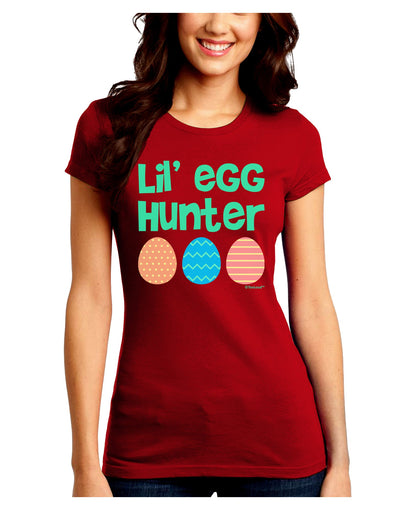 Lil' Egg Hunter - Easter - Green Juniors Crew Dark T-Shirt by TooLoud-T-Shirts Juniors Tops-TooLoud-Red-Juniors Fitted Small-Davson Sales