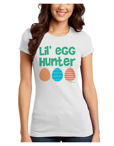 Lil' Egg Hunter - Easter - Green Juniors T-Shirt by TooLoud-Womens Juniors T-Shirt-TooLoud-White-Juniors Fitted X-Small-Davson Sales