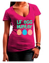 Lil' Egg Hunter - Easter - Green Juniors V-Neck Dark T-Shirt by TooLoud-Womens V-Neck T-Shirts-TooLoud-Hot-Pink-Juniors Fitted Small-Davson Sales