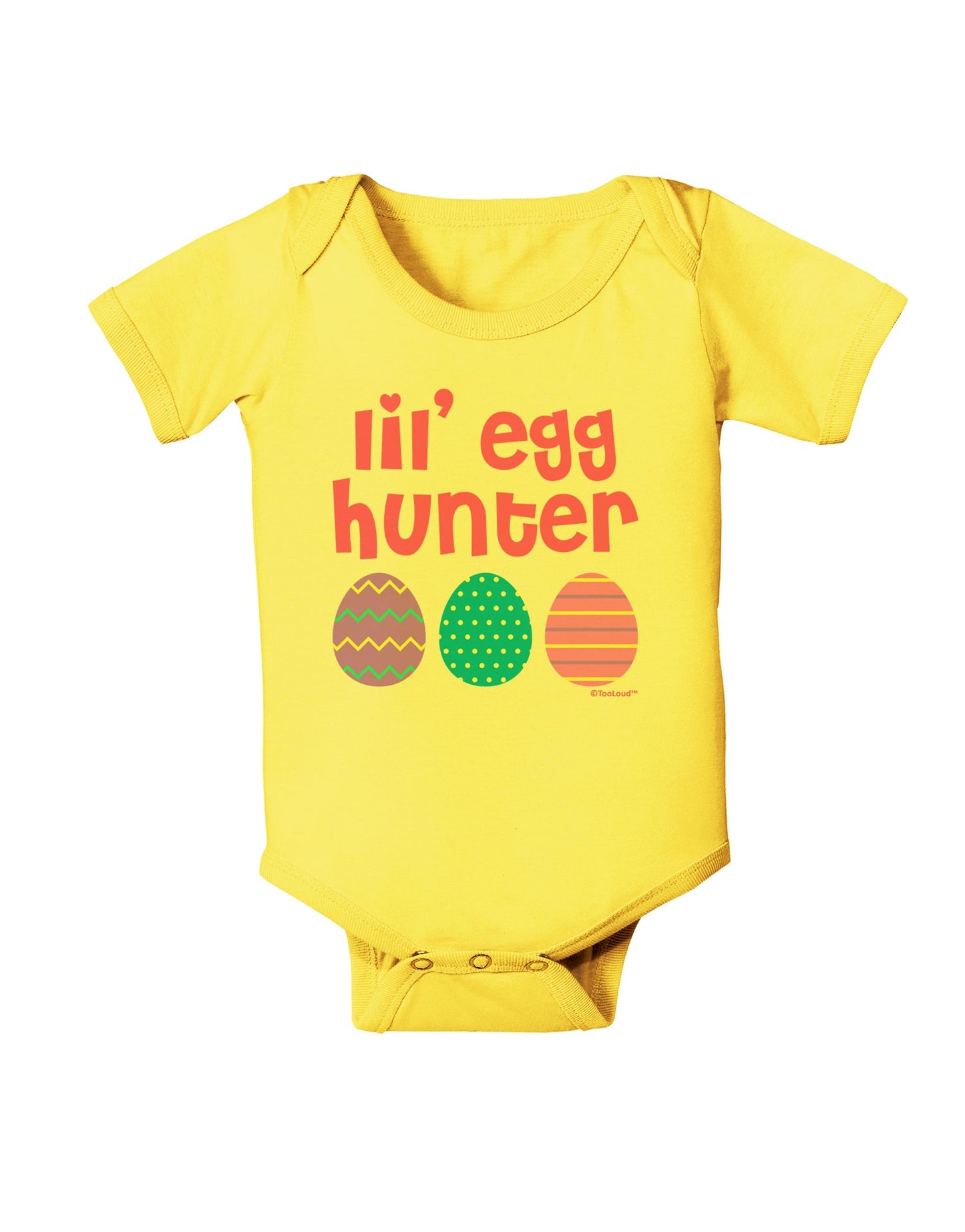 Lil' Egg Hunter - Easter - Pink Baby Romper Bodysuit by TooLoud-Baby Romper-TooLoud-Yellow-06-Months-Davson Sales