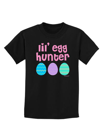 Lil' Egg Hunter - Easter - Pink Childrens Dark T-Shirt by TooLoud-Childrens T-Shirt-TooLoud-Black-X-Small-Davson Sales