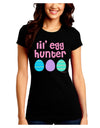 Lil' Egg Hunter - Easter - Pink Juniors Crew Dark T-Shirt by TooLoud-T-Shirts Juniors Tops-TooLoud-Black-Juniors Fitted Small-Davson Sales