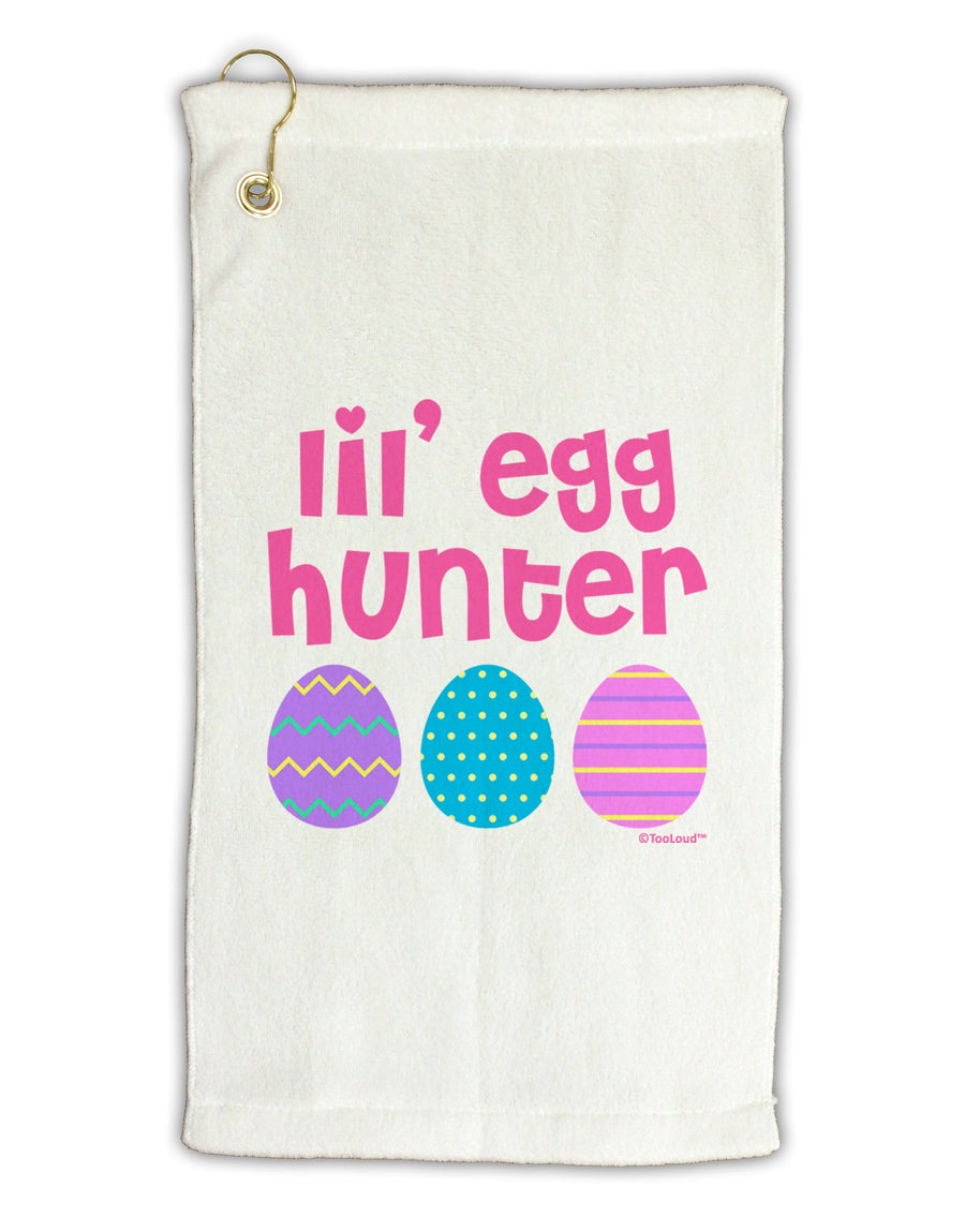 Lil' Egg Hunter - Easter - Pink Micro Terry Gromet Golf Towel 16 x 25 inch by TooLoud-Golf Towel-TooLoud-White-Davson Sales