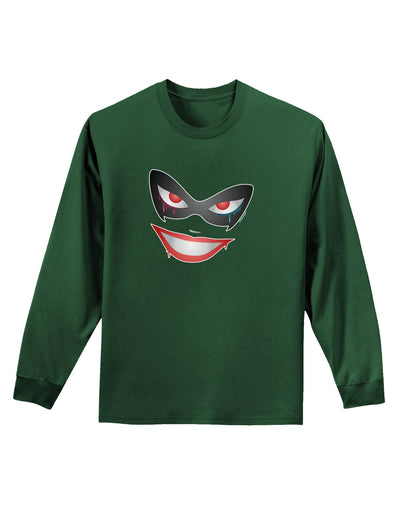 Lil Monster Mask Adult Long Sleeve Dark T-Shirt-TooLoud-Dark-Green-Small-Davson Sales