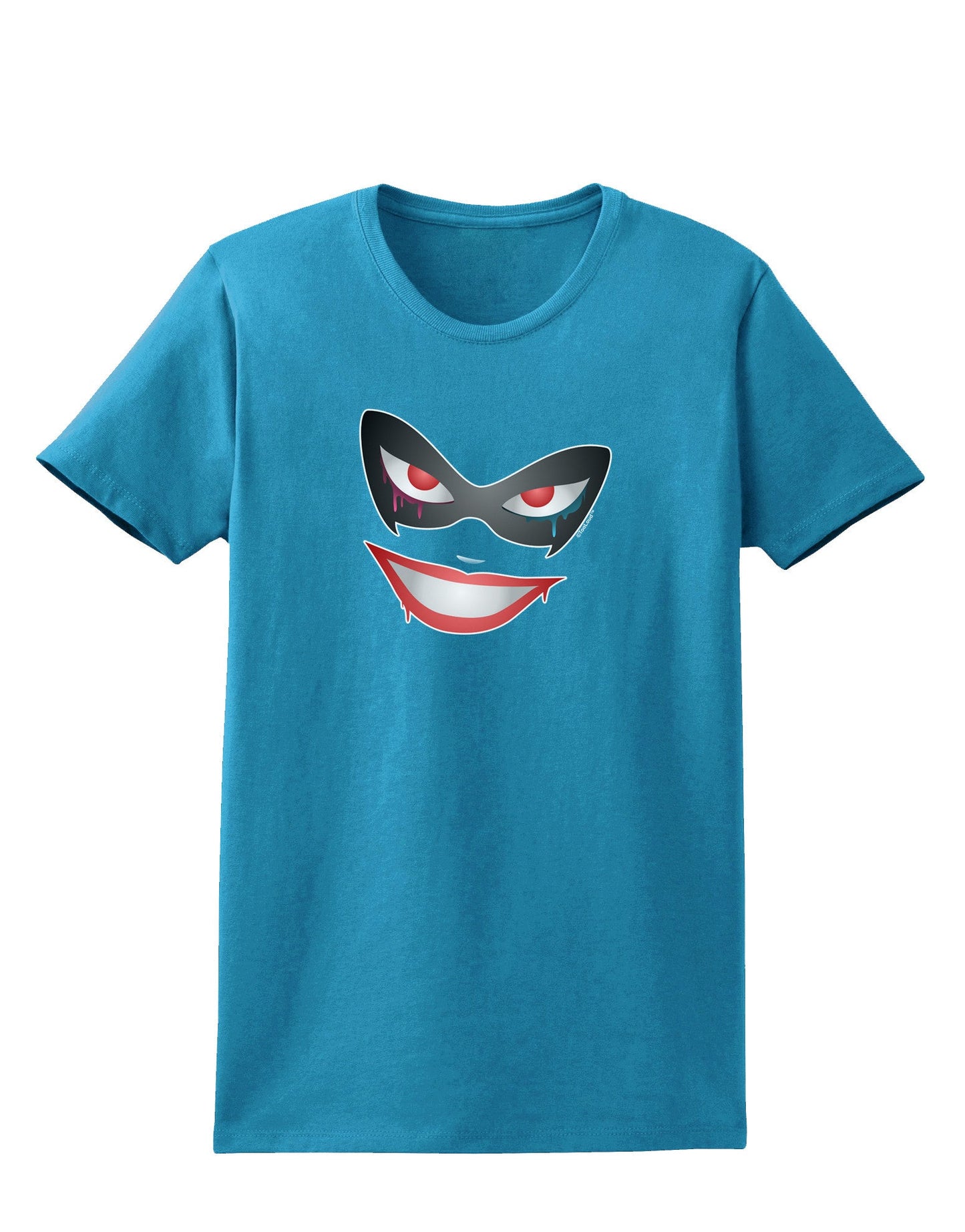 Lil Monster Mask Womens Dark T-Shirt-TooLoud-Turquoise-X-Small-Davson Sales