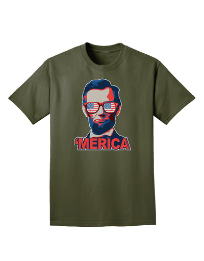 Lincoln Merica Adult Dark T-Shirt-Mens T-Shirt-TooLoud-Military-Green-Small-Davson Sales