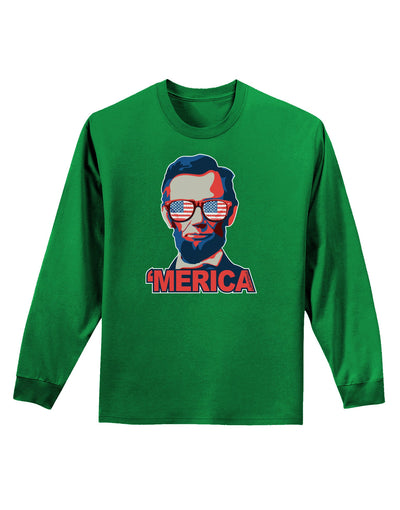 Lincoln Merica Adult Long Sleeve Dark T-Shirt-TooLoud-Kelly-Green-Small-Davson Sales