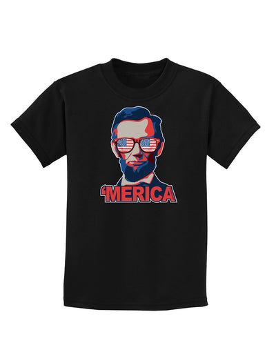 Lincoln Merica Childrens Dark T-Shirt-Childrens T-Shirt-TooLoud-Black-X-Small-Davson Sales