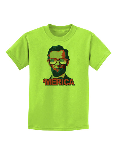 Lincoln Merica Childrens T-Shirt-Childrens T-Shirt-TooLoud-Lime-Green-X-Small-Davson Sales