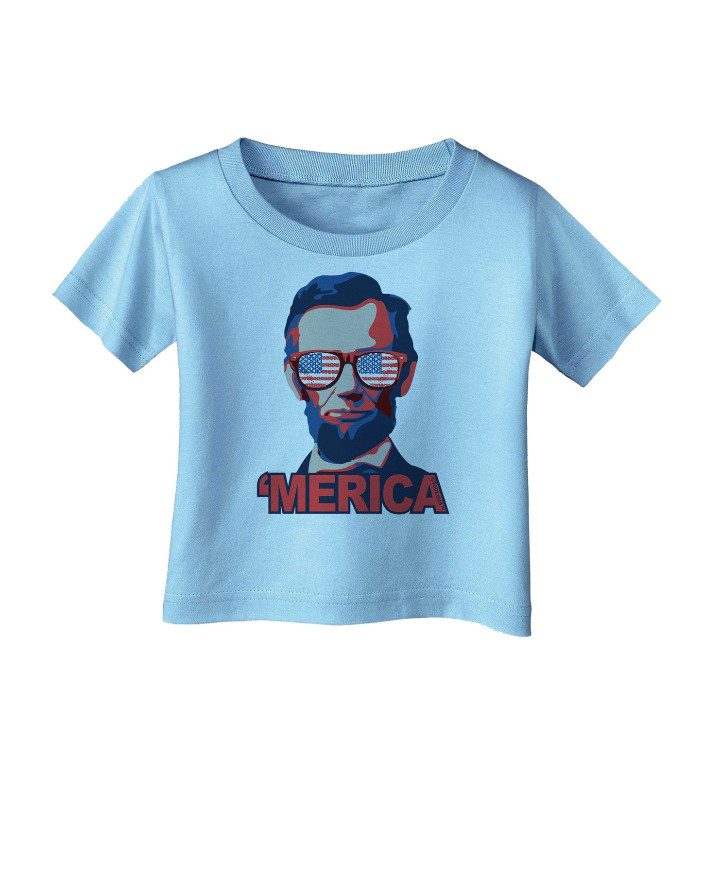 Lincoln Merica Infant T-Shirt-Infant T-Shirt-TooLoud-Aquatic-Blue-06-Months-Davson Sales