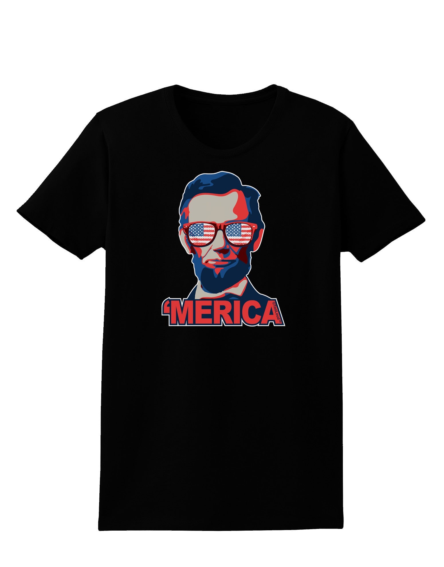 Lincoln Merica Womens Dark T-Shirt-Womens T-Shirt-TooLoud-Black-X-Small-Davson Sales