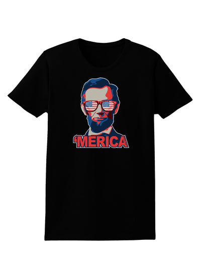 Lincoln Merica Womens Dark T-Shirt-Womens T-Shirt-TooLoud-Black-X-Small-Davson Sales