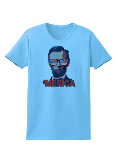 Lincoln Merica Womens T-Shirt-Womens T-Shirt-TooLoud-Aquatic-Blue-X-Small-Davson Sales