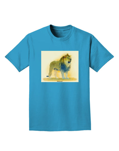 Lion Watercolor 1 Adult Dark T-Shirt-Mens T-Shirt-TooLoud-Turquoise-Small-Davson Sales