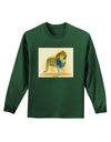 Lion Watercolor 1 Adult Long Sleeve Dark T-Shirt-TooLoud-Dark-Green-Small-Davson Sales