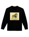 Lion Watercolor 1 Adult Long Sleeve Dark T-Shirt-TooLoud-Black-Small-Davson Sales