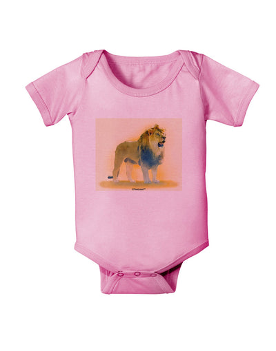 Lion Watercolor 1 Baby Romper Bodysuit-Baby Romper-TooLoud-Pink-06-Months-Davson Sales