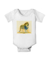 Lion Watercolor 1 Baby Romper Bodysuit-Baby Romper-TooLoud-White-06-Months-Davson Sales