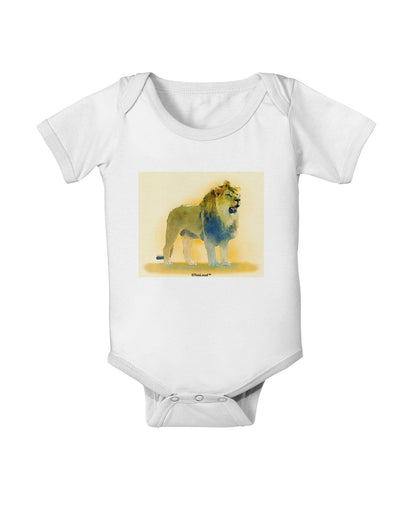 Lion Watercolor 1 Baby Romper Bodysuit-Baby Romper-TooLoud-White-06-Months-Davson Sales