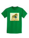 Lion Watercolor 1 Childrens Dark T-Shirt-Childrens T-Shirt-TooLoud-Kelly-Green-X-Small-Davson Sales