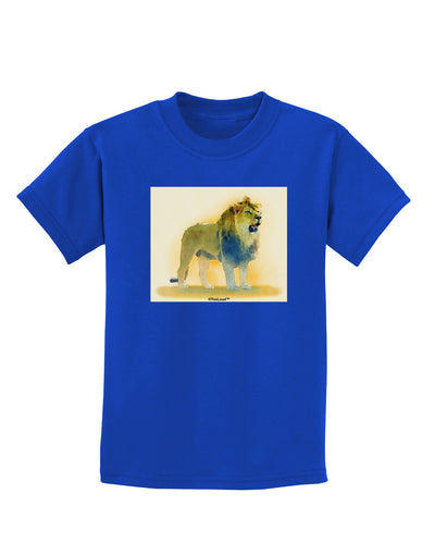 Lion Watercolor 1 Childrens Dark T-Shirt-Childrens T-Shirt-TooLoud-Royal-Blue-X-Small-Davson Sales