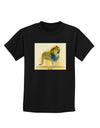 Lion Watercolor 1 Childrens Dark T-Shirt-Childrens T-Shirt-TooLoud-Black-X-Small-Davson Sales