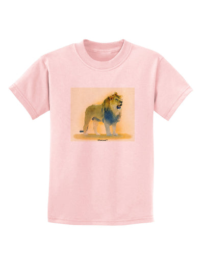 Lion Watercolor 1 Childrens T-Shirt-Childrens T-Shirt-TooLoud-PalePink-X-Small-Davson Sales