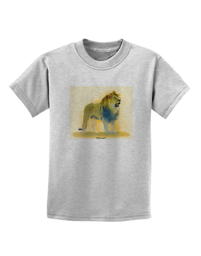 Lion Watercolor 1 Childrens T-Shirt-Childrens T-Shirt-TooLoud-AshGray-X-Small-Davson Sales