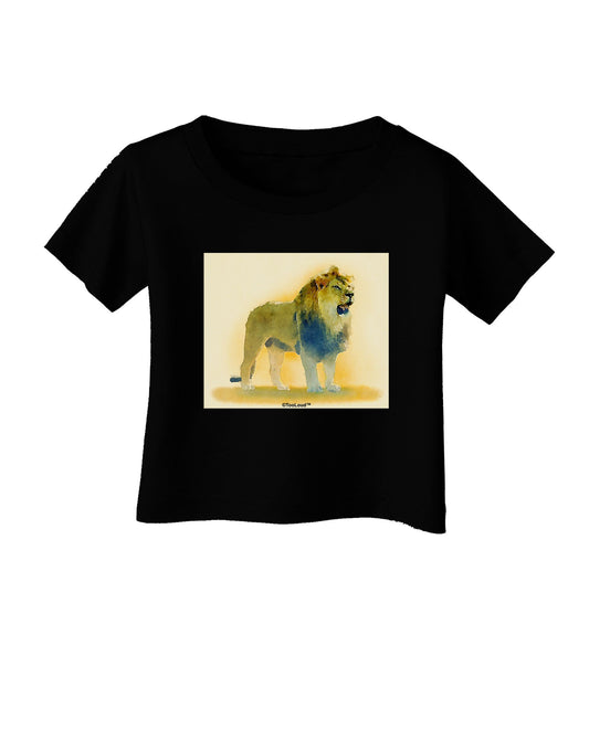 Lion Watercolor 1 Infant T-Shirt Dark-Infant T-Shirt-TooLoud-Black-06-Months-Davson Sales