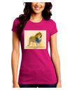 Lion Watercolor 1 Juniors Crew Dark T-Shirt-T-Shirts Juniors Tops-TooLoud-Hot-Pink-Juniors Fitted Small-Davson Sales