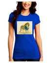 Lion Watercolor 1 Juniors Crew Dark T-Shirt-T-Shirts Juniors Tops-TooLoud-Royal-Blue-Juniors Fitted Small-Davson Sales