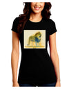 Lion Watercolor 1 Juniors Crew Dark T-Shirt-T-Shirts Juniors Tops-TooLoud-Black-Juniors Fitted Small-Davson Sales