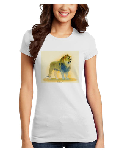 Lion Watercolor 1 Juniors T-Shirt-Womens Juniors T-Shirt-TooLoud-White-Juniors Fitted X-Small-Davson Sales