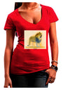 Lion Watercolor 1 Juniors V-Neck Dark T-Shirt-Womens V-Neck T-Shirts-TooLoud-Red-Juniors Fitted Small-Davson Sales