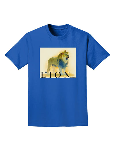 Lion Watercolor 1 Text Adult Dark T-Shirt-Mens T-Shirt-TooLoud-Royal-Blue-Small-Davson Sales