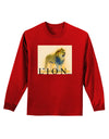 Lion Watercolor 1 Text Adult Long Sleeve Dark T-Shirt-TooLoud-Red-Small-Davson Sales